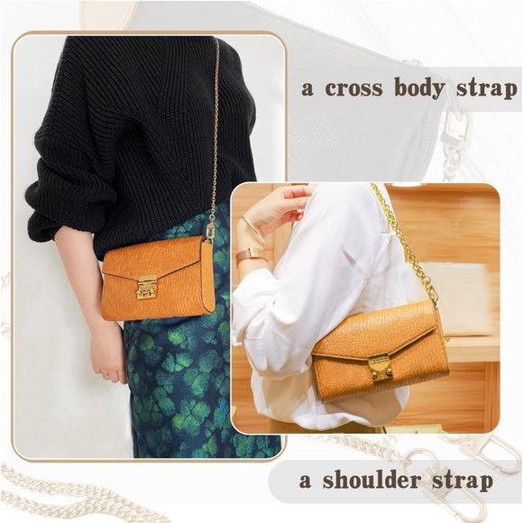 🌝⭐️GOLD PLATED FLAT CHAIN STRAP WITH 4 VERSATILE LENGTHS- - Picture 6 of 12